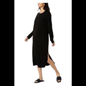 Comfort Code Baby French Terry Henley Lounge Dress Black - Regular